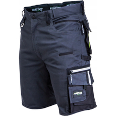 Stalco Perfect Powermax Professional Flex Line munkavédelmi rövidnadrág, sötétszürke-fekete, S