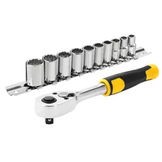 Stanley FatMax 1/4" dugókulcs készlet 5 fokonkénti fogazással, 11 részes