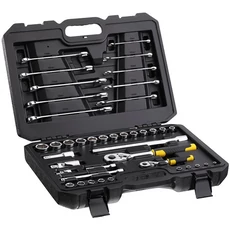 Stanley FatMax 1/4" és 1/2" csillag-villáskulcs és dugókulcs készlet, 41 részes