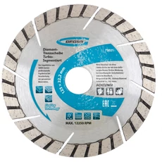 Gross Turbo szegmentált gyémánt vágótárcsa, száraz vágáshoz, 125×22.2mm