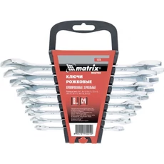 MTX kettős villáskulcs készlet, elliptikus, CrV, 6-22mm, 8 részes