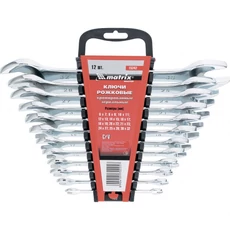 MTX kettős villáskulcs készlet, elliptikus, CrV, 6-32mm, 12 részes