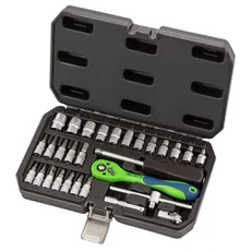MTX dugókulcs készlet műanyag tokban, CrV, 1/4&quot;, 29db