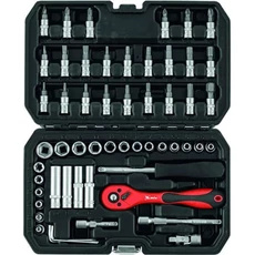 MTX dugókulcs készlet műanyag tokban, CrV, 1/4&quot;, 56db