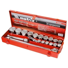 MTX Master dugókulcs készlet racsnis kulccsal, 3/4&quot;, 19-50mm, 20db