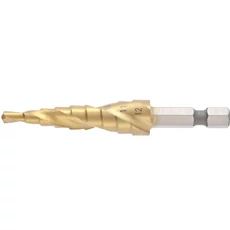 MTX lépcsős spirálfúró fémhez, HSS, hatlapú szár, 4-12mm