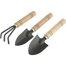 Palisad kerti szerszámkészlet, lakkozott fa nyéllel, 3 részes