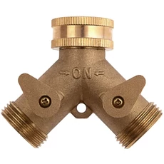 Palisad locsolóelosztó, 2 csatornás, szabályozható, sárgaréz, 3/4&quot;