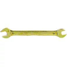 Sibrtech kettős villás csavarkulcs, sárga cink, 6x7mm