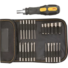 Topex bit készlet markolattal, mágneses, 1/4", 26 részes