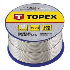 Topex forrasztó ón, gyantás, 60%, 100g, 1.0mm