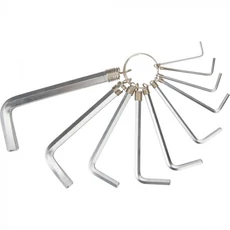 Topex imbuszkulcs készlet karikán, 1.5-10mm, 10 részes