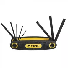Topex imbuszkulcs készlet, Torx, összecsukható, T9-40, 8 részes