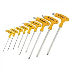 Topex imbuszkulcs készlet, Torx, T szárú, T10-50, 9 részes