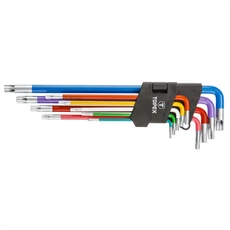 Topex imbuszkulcs készlet, Torx, színes, T10-T50, 9 részes