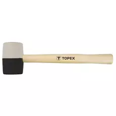 Topex gumikalapács fa nyéllel, fehér-fekete, 50mm, 450g