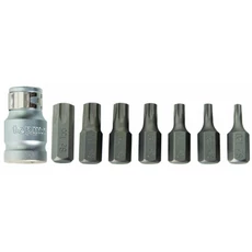 Topmaster Pro bitkészlet dugókulccsal, Torx, T20-T55, 1/2" 8db