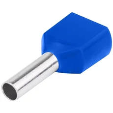 Tracon szigetelt iker-érvéghüvely, ónozott elektrolit réz, kék, 2x2.5mm2, 13mm