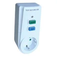 Áram-védőkapcsolós adapter, oldalsó védőérintkezővel, 16A, 30mA, 1.5kA, IP40, A/AC