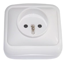 Falon kívüli csatlakozóaljzat, csapos (tapétakapcsoló), 16A/250VAC, IP20