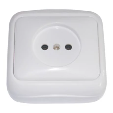 Falon kívüli csatlakozóaljzat, védőérintkező nélkül (tapétakapcsoló), 16A/250VAC, IP20