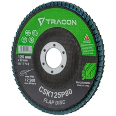 Tracon csiszolókorong fémhez, P80, 125mm