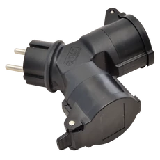 Tracon többférőhelyes átalakító csatlakozó, fekete, 250V, 16A Tracon többférőhelyes átalakító csatlakozó, fekete, 250V, 16A