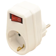 Tracon csatlakozóaljzat adapter kapcsolóval, fehér, 1-es Tracon csatlakozóaljzat adapter kapcsolóval, fehér, 1-es