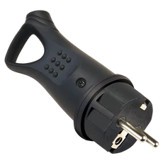 Tracon csatlakozó dugó védőérintkezővel, gumi, húzófüles, 250V, 16A Tracon csatlakozó dugó védőérintkezővel, gumi, húzófüles, 250V, 16A