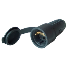 Tracon csatlakozó aljzat védőérintkezővel, gumi, húzófüles, 250V, 16A