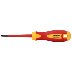Tracon csavarhúzó, kombiprofil, szigetelt, 1000V, SL/PZ1, 5x80mm