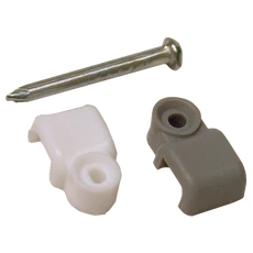 Tracon telefonkábelrögzítő bilincs, szeggel, fehér,  2.5×4.5mm