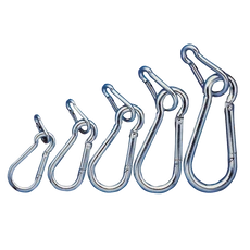 Tracon karabiner, rugós, acél, 2100N, 10mm