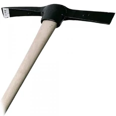 Varing csákány-balta, kovácsolt vas, keményfa nyél