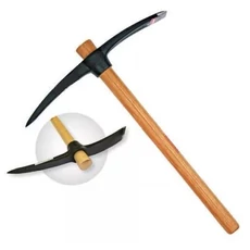 Varing csákány, kovácsolt vas, keményfa nyél