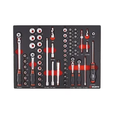 Würth bitkészlet racsnival 1/4&quot;-3/8, 62 részes