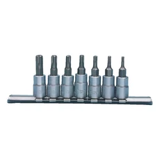 Würth dugókulcs készlet, ötágú, lyukas 1/4" 7 részes
