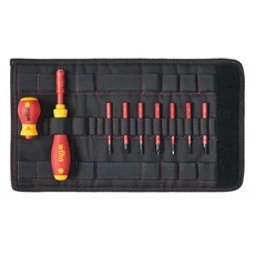 Wiha szigetelt cserélhető slimbit és csavarhúzó készlet, SL+PH+PZx75mm, 9 részes