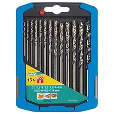 Spirálfúró készlet dobozban 13 db, HSS csiszolt, Ø 2,2.5,3,3.2,3.5,4,4.5,5,5.5,6,6.5,7,8 mm