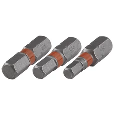 Wolfcraft 3db csavarozó bit Solid 25mm Hex H4.0, 5.0, 6.0