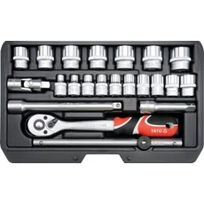 Yato YT-38561 dugókulcs készlet racsnis hajtókarral, 3/8&quot;, 22db