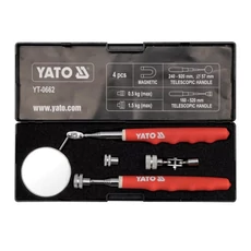 Yato teleszkópos vizsgálótükör készlet (tükör, mágneses felszedő) 4 részes Yato teleszkópos vizsgálótükör készlet (tükör, mágneses felszedő) 4 részes
