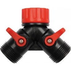 Yato Y-elágazó csőtoldó, 2db külső menetes elzáróval 1/2&quot; 12.5mm
