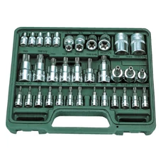 HANS 1/2˝ TORX, furatos TORX, E-STAR dugókulcsfej készlet 34r. 9634T HANS 1/2˝ TORX, furatos TORX, E-STAR dugókulcsfej készlet 34r. 9634T