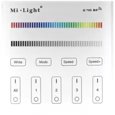 Avide színes LED szalag távirányító, érintőpaneles, falra szerelhető, 4 zónás, 2xAAA, 12V