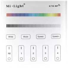 Avide színes LED szalag távirányító, érintőpaneles, falra szerelhető, 4 zónás, 2xAAA, 12V