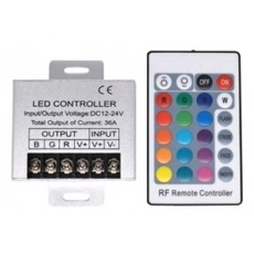 Avide távirányító és vezérlő színes LED szalaghoz, 24 gombos, 12V, 432W