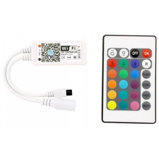 Avide vezérlő színes+fehér LED szalaghoz távirányítóval, 100W, 12V
