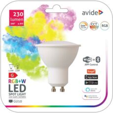 Avide Smart LED izzó, spot, színes+fehér, Wifi+Bluetooth, GU10, 4.9W