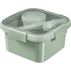 Curver Smart Eco szögletes ételtartó evőeszközzel 1.1L, halványzöld